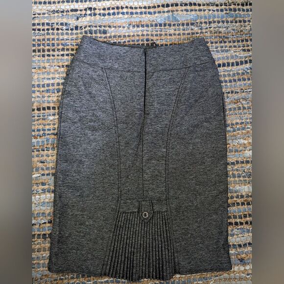 Gray Women's Tulip Skirt Twee Mini Size Small Pencil Mermaid Zip Back Fully Line - Picture 6 of 7
